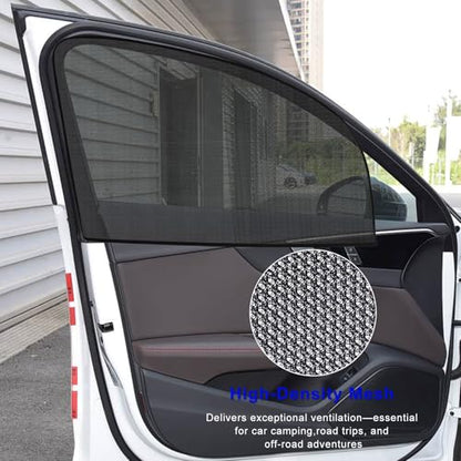2 PCS Car Window Shades, 19.3"×29.1" Magnetic Vehicle Front Side Window Screen Sun Shade, Breathable Mesh Cover Glare and UV Rays Protection Fit for Most Cars SUVs - color: Front Window, 2 PCS