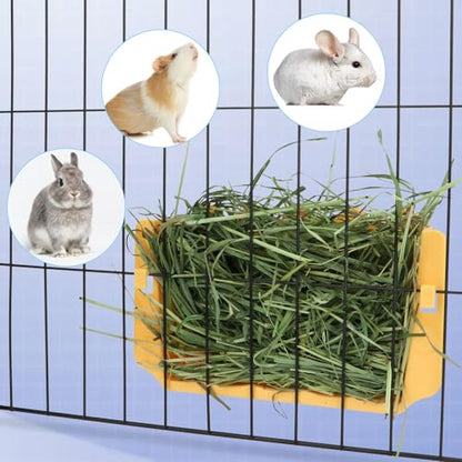 Hypeety Rabbit Hay Feeder Automatic Hay Rack for Guinea Pigs, Yellow, 2pcs - color: Yellow, size: 2pcs