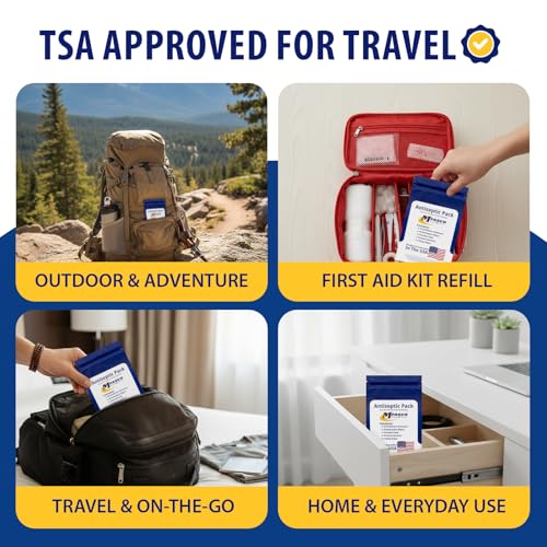 MFASCO Antiseptic Wound Care Travel Pack | 39 Piece First Aid Kit Refill