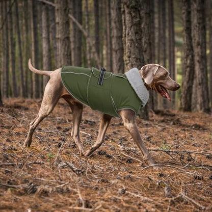 Lelepet Dog Coats for Medium Dogs Waterproof Dog Jacket with Adjustable Fit - color: Army Green, size: M