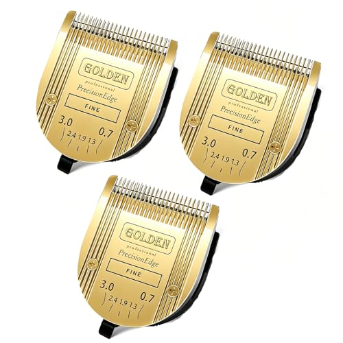 Adjustable 5 in 1 Blades Dog Grooming Blades Compatible with Wahl | For Clipper Arco, Compatible with Bravura, Chromado, Creativa, Compatible with Figura and Motion,Gold,3-Pack - color: GOLD/3PCS