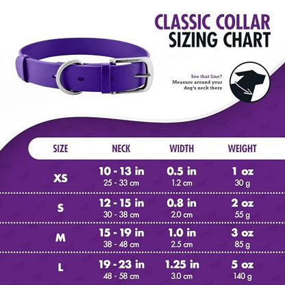 Tuff Pupper Heavy Duty Waterproof Dog Collar for Small, Medium & Large Dogs - color: Royal Purple