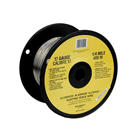 Zareba Fi-Shock 17 Gauge Aluminum Wire for Electric Fencing - 1/4 Mile Spool - FW-00001T - Highly Conductive Aluminum Wire for Electric Fences - Rust Proof & Lightweight - size: 1 Pack
