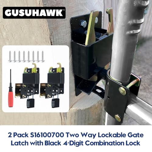 2 Pack Mini Farm Gate Latch for Gates with 1-1/4" to 1-1/2" Tubes - color: 2x S16100700(Small Size Version 3"x 5")