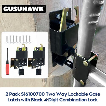 2 Pack Mini Farm Gate Latch for Gates with 1-1/4" to 1-1/2" Tubes - color: 2x S16100700(Small Size Version 3"x 5")