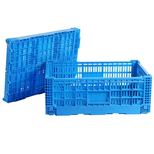 Collapsible Storage Bin Containe，52 Liter Transfer box,crate Transit storage of various items (23.6" L x 15.7" W x 8.6" H) - size: 23.6" L x 15.7" W x 8.6" H