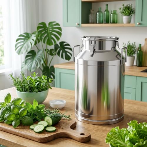 16 Gallon Stainless Steel Milk Can 60L Milk Jug | Food-grade Stainless Steel Container, Milk Bucket, Water Jug, Silicone Sealed Lid, Heavy Duty - size: 60 L/16 Gallon