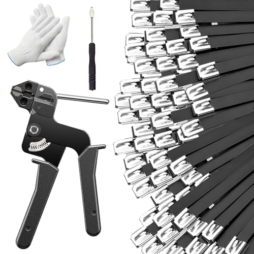 300PCS Cable Ties Kit, 11.8 Inch Heavy Duty Black Metal Zip Ties - color: Black, size: 300PCS 1.81x11.8 Inch