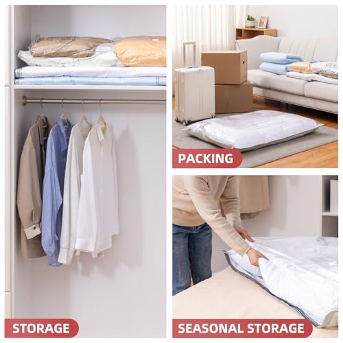 TAILI Vacuum Storage Bags 4 Pack, XXL Jumbo Size 47x39 Inch, Cream - size: 4 XXL