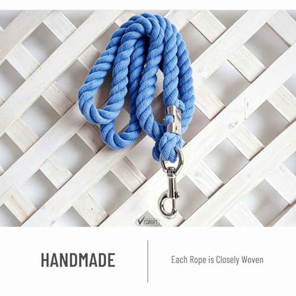 Premium Cotton Lead Rope for Horses & Livestock, Blue - color: Blue