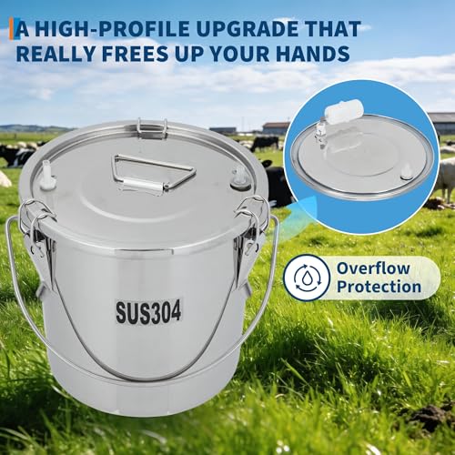 Portable Goat Milking Machine, 3L, 304 Steel, Rechargeable Battery | 60-80 pulse settings, 40-50 kPa vacuum control, silicone cups, for goats and sheep in barns or pastures
