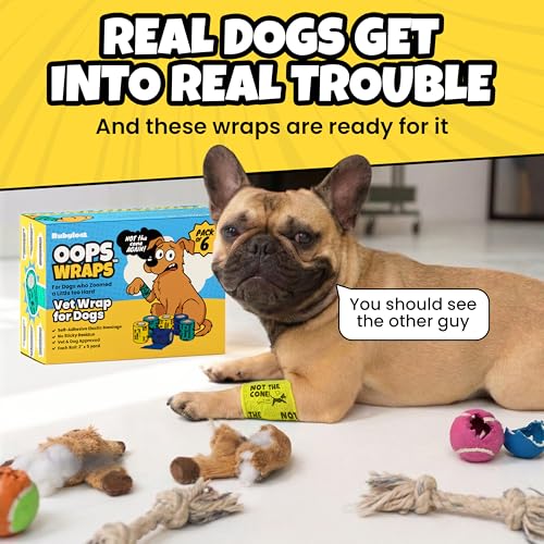Funny Vet Wrap for Dogs, 2in Self-Adhesive Bandage Tape, 6 Pack Boys | Dog first aid kit supplies; Hot Spot & Wound Wrap; Breathable; Easy Tear; Individually Wrapped; Sticks to Itself, Not Fur - color: King of Chaos (6 Count)