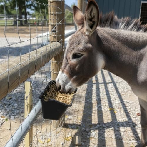 4-Pack 5 Qt Hanging Goat Feeders and Mineral Troughs for Fences - color: 4 Pack