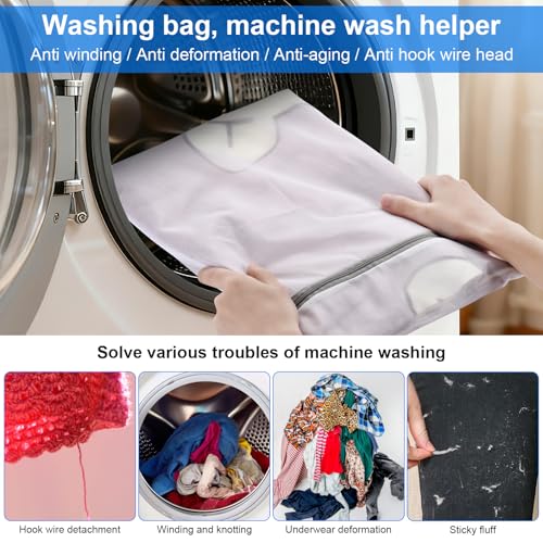 6 Pcs Laundry Bag, 12“x16”Mesh Laundry Bags for Delicates, Garment Gag for Washing Machine, for Daily Organization Travel Packing Wvzedm