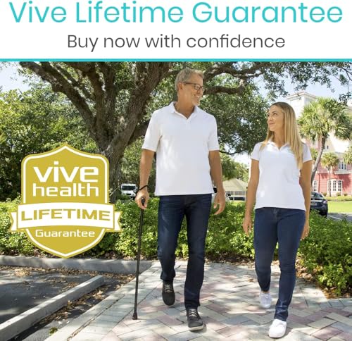 Vive Folding Cane - Foldable Walking Cane for Men, Women - Fold-up - color: Grey Poly