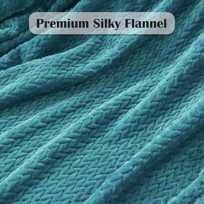 NEWCOSPLAY Fleece Leaves Pattern Throw Blanket, Dark Blue, 50"x60" - color: Dark Blue, size: Throw(50"x60")