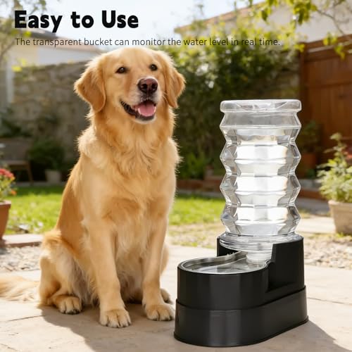 RIZZARI 8L Elevated Dog Waterer: Comfort Height Design - color: Classic Black, size: 8L