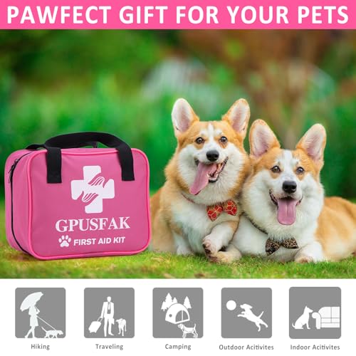 136pcs Dog First Aid Kit - Pet First Aid Kit for Dogs and Cats Pet First Aid Supplies for Car Traveling Home