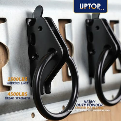 UPTOP Heavy-Duty Steel O-Ring 4500Lbs Break Strength - E Track Accessories Tie-Down Anchors for E-Track Tie-Down System，Secure Motorcycles, Cargo Loads, Bikes in Trailers, Pickups, Vans, Trucks 10PCS