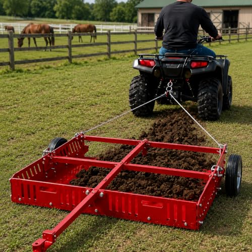 Manure Fork Tow Behind Scooper, 200 lb Yard Sweeper for ATV UTV