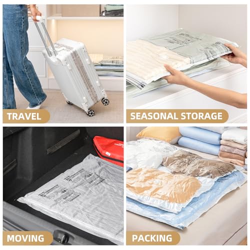 TAILI 12 Pack Vacuum Storage Bags, Jumbo Size (31×40 inch), Cream - size: 12 Jumbo