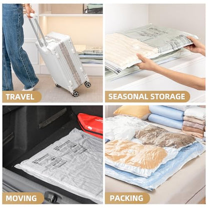 TAILI 12 Pack Vacuum Storage Bags, Jumbo Size (31×40 inch), Cream - size: 12 Jumbo