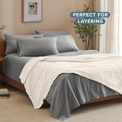 Bare Home Fleece Blanket Luxury Microplush (Full/Queen, Vanilla) - color: 19 - Vanilla, size: Full/Queen