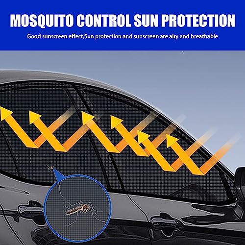 Pack-4 SUV Side Window Shades, Double Layer Design SUV Sunshade Screen Window Mesh, SUV Front and Rear Side Windows Sun Shades for SUVs (Black)
