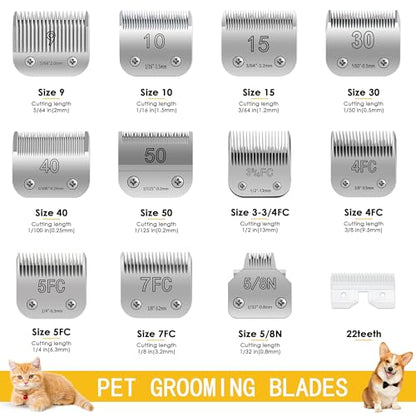 Size 10 Dog Grooming Clipper Blade Compatible with Andis /Wahl KM/Oster A5 - size: S10-2pcs