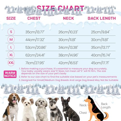 BRKURLEG Dog Winter Coat with Harness Built in, Winter Dog Jacket for Small and Medium Dogs, Small Dogs Snowsuit Reflective Windproof Cold Weather Coat, Puppy Warm 100% Polyester Coats, Hot Pink, M - color: Hot pink, size: Medium