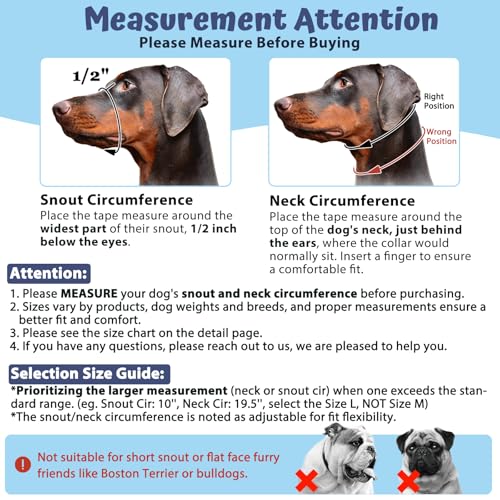 BARKLESS Dog Head Collar, Soft No Pull Head Halter with Safety Link - size: M (Snout 8¼”-10”)