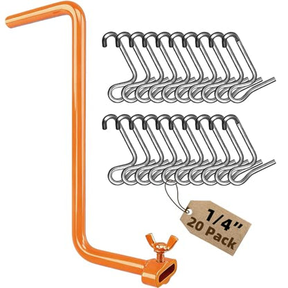 1Pcs Tighteners Handle,20 Pcs Fence Wire Tightener+40 Pcs Fence Wire Tightener Clips