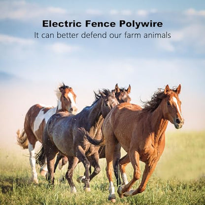 Fence Rope,Upgraded Electric Fence Polywire,6 Stainless Steel Strands for Reliable Conductivity and Rust Resistance UV Resistant,5050 Feet/1540 Meters,Red and White Color - size: 5050Feet