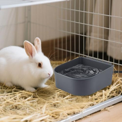 Heated Water Bowl for Cats Rabbits, Hanging Dog Heating Dish for Cage Kennel Anti-Freeze, No Spill Heated Bowl for Rabbits Chickens Birds Small Animals, Indoor/Outdoor Use, 1L - size: 1 L