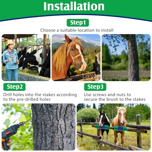 1 Pack Livestock Scratching Brush, Blue and Green - color: Blue and Green