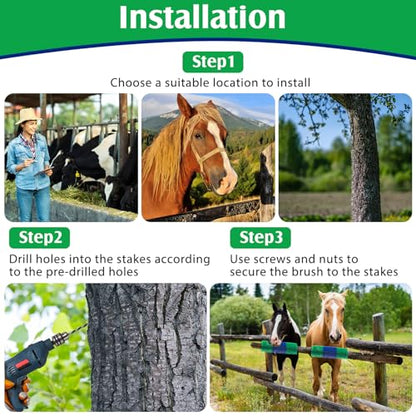 1 Pack Livestock Scratching Brush, Blue and Green - color: Blue and Green