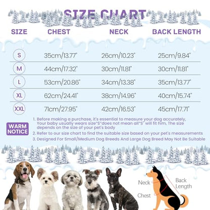 BRKURLEG Purple Dog Coat with Harness, Dog Winter Jacket, Dogs Onesie Body Warm Jackets, Small Dogs Winter Coats Reflective Windproof Warm Cold Weather Coats, Pet Waterproof Jackets, M - color: Purple, size: Medium