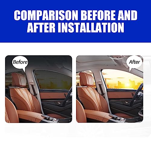 Pack-4 SUV Side Window Shades, Double Layer Design SUV Sunshade Screen Window Mesh, SUV Front and Rear Side Windows Sun Shades for SUVs (Black)