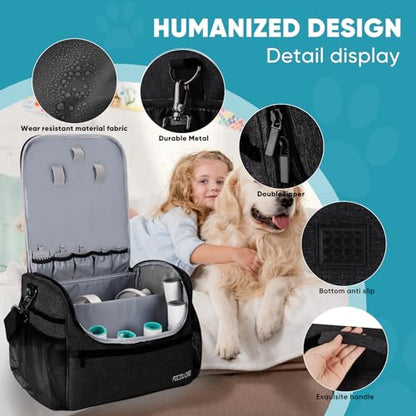 Pet Travel/Grooming Supplies Organizer Carry Bag - Compatible with Oneisall/Neabot Dog Grooming Vacuum, Large Capacity - Bag Only (Black) - color: Black