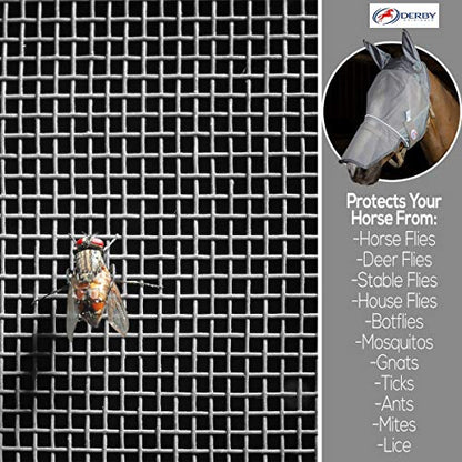 Derby Originals Reflective Fly Mask with One Year Warranty - with Ears and Nose Cover - color: Grey