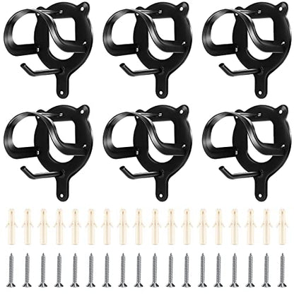 Dunzy 6 Pcs Bridle Hook Metal Holder Wall Mount Horse Barn, Black - color: Black