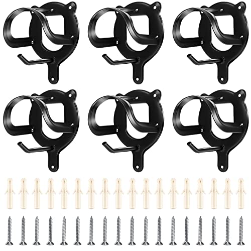 Dunzy 6 Pcs Bridle Hook Metal Holder Wall Mount Horse Barn, Black - color: Black