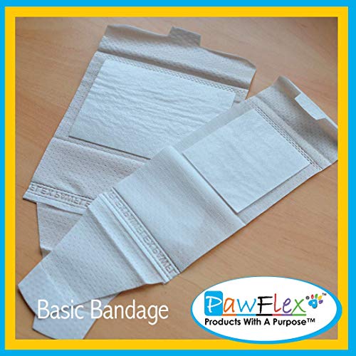 PawFlex Basic Leg Bandages for Dogs, Cats and Other Pets First Aid Non-Adhesive Fur Friendly - Value 16 Pack (Standard,& Wide) (Medium) - size: Medium 16-Pack