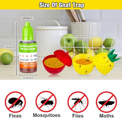 Fruit Fly Trap Refill Liquid, Gnat Killer&Fruit Fly Catcher Bait Refill, - color: Green, size: 4