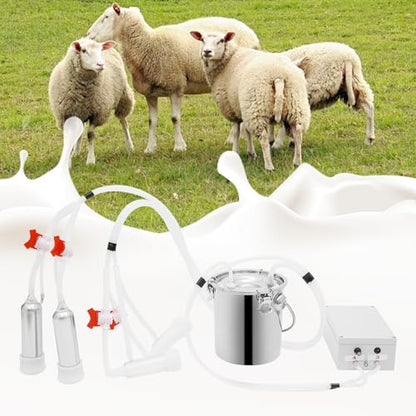 Cow Milking Machine, 2in1 Electric Automatic Cow Milker with Adjustable Vacuum Pump, 3L Milk Container, 2 Teat Cups, Goat Vacuum Pulsation Milker (3 L) - size: 3 L
