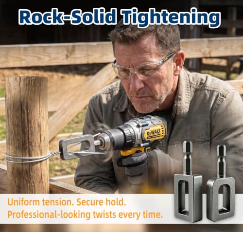 Wire Twister Tool for Drill, Electric Wire Twisting Tool with 1/4" Hex Shank for Fencing, Rebar Tying, and Construction﻿