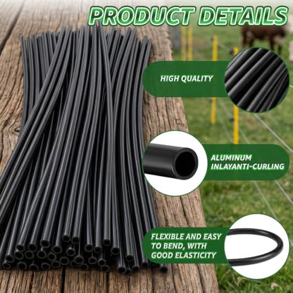 50 PCS Electric Fence Insulator Tubing, Fits 12-1/2 Gauge Wire, Cut-to-Size PE Insulation Tube for Corner Post and Fence End, Simple to Install