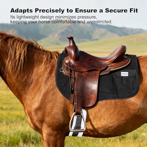 Saddle Pad Western, Classic Contour Saddle Pad, Ortho Pad Horse Saddle Pad, Saddle Blanket - color: Black