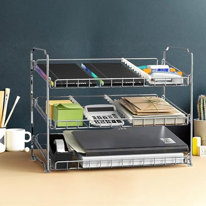 Simple Houseware 3-Tier Stackable Can Organizer Rack Hold 36 Cans, Chrome - color: Chrome