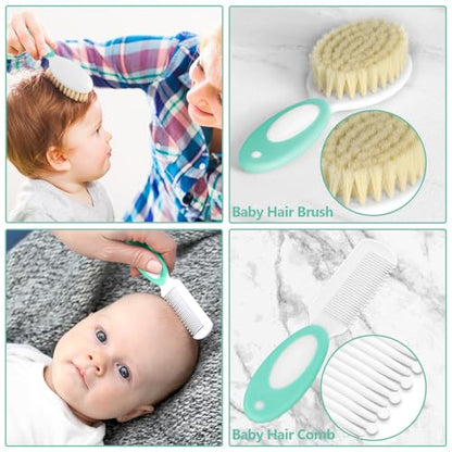 Baby Healthcare and Grooming Kit for Newborn Kids, 31PCS Upgraded Safety Baby Care Kit, Newborn Nursery Health Care Set, Baby Care Products (Green) - style: GREEN-31